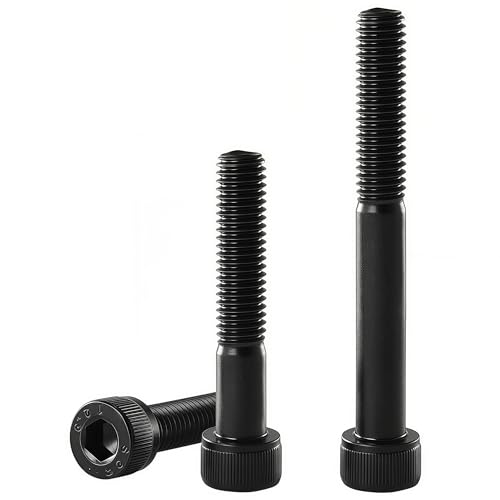M10-1.5 x 100mm Socket Head Cap Screws, M10x1.5 Bolt, 12.9 Grade Alloy Steel, Allen Socket Drive, Black Oxide Finish, Half Thread, Quantity 6 - size: M10 x 100mm(6PCS)
