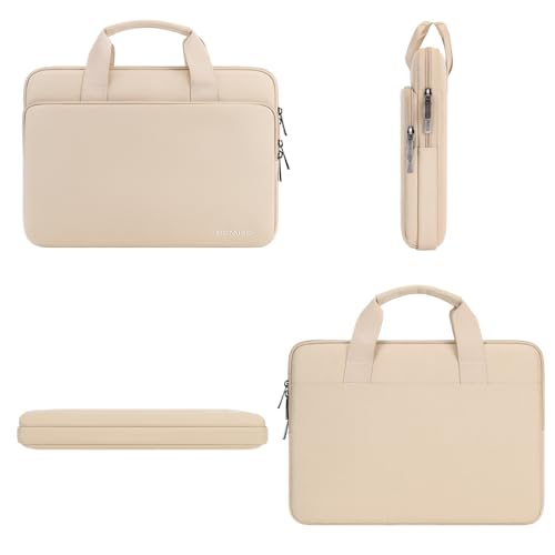 DOMISO 15.6 inch Laptop Case Sleeve Protective Cover Compatible with 16 inch MacBook Pro M4 M3 M2/Pro Max,15.6-16 inch HP Dell ASUS Lenovo Chromebook,Waterproof Computer Cases Bag with Handle,Beige - color: Beige, size: 15.6 inch