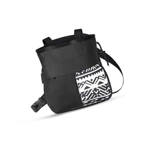 Mountaineering Chalk Bag, Large Capacity Sports Chalk Bag Holds 700g Powder, Wide Mouth Access, Trapezoidal Bottom, Dual Hanging Points for Rock Climbing Bouldering Training - size: Small Black