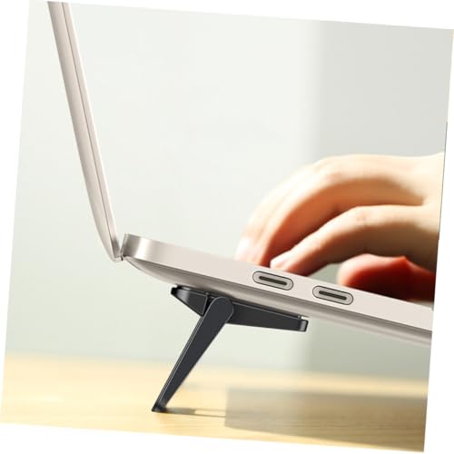 Zerodeko 2pcs Foldable Mini Laptop Holder Stand for Desk, Portable Notebook Riser with Ventilated Cooling, Compact Heightening Support for Travel and Work