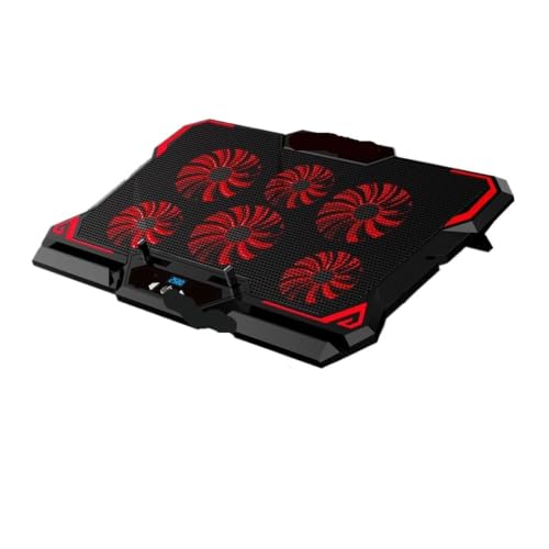 17inch Gaming Laptop Cooler Six Fan Led Screen Two USB Port 2600RPM Laptop Cooling Pad Notebook Stand for Laptop(A) - color: A