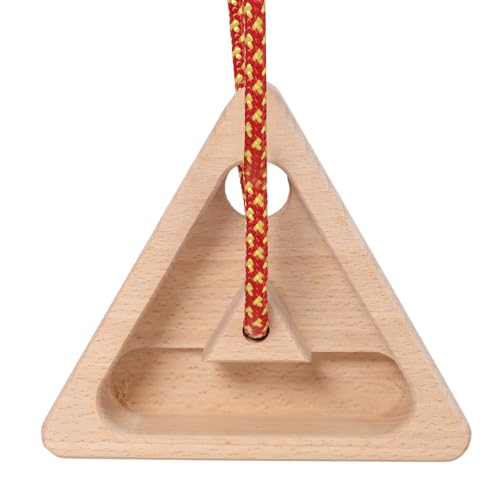 Rock Climbing Hangboard, 2Pcs Triangle Hang Board for Climbing Finger Strength, Rope-Mounted Portable Fingerboard Trainer with Multiple Grip Holds, Lightweight Wooden Design
