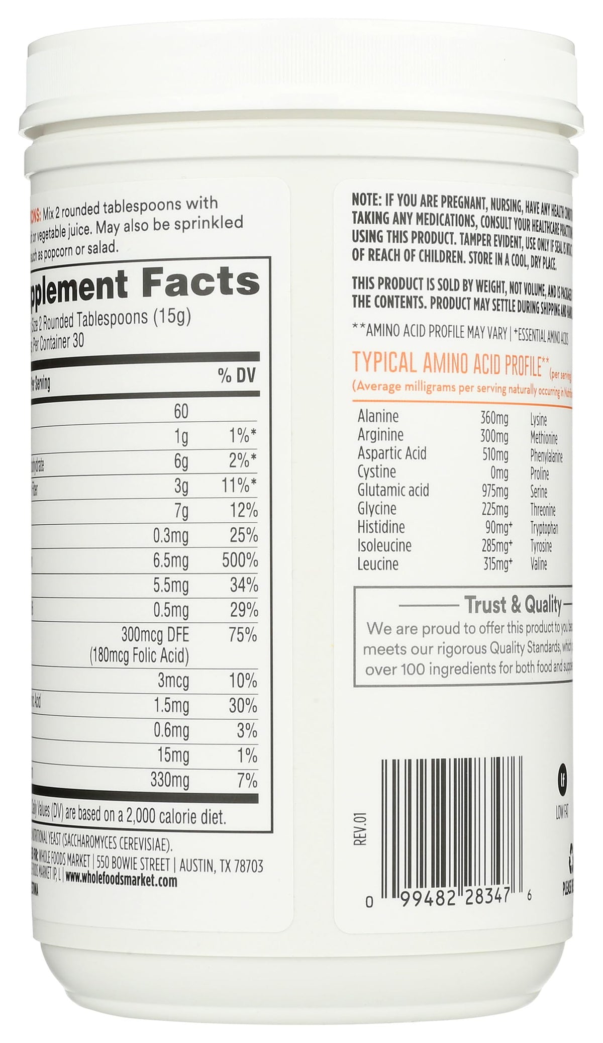 365 by Whole Foods Market Nutritional Yeast, 15.9 oz — Premium Quality with Full Spectrum Amino Acids
