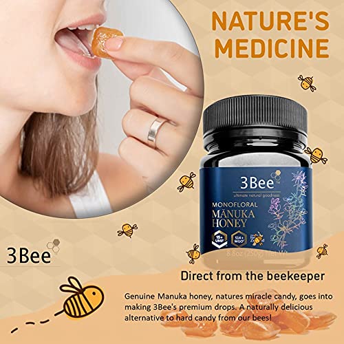 3Bee Manuka Honey Drops 400+ MGO with Ginger & Lemon – Gluten Free