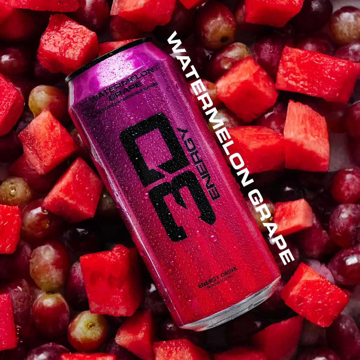 3D Energy Drink – Sugar Free, 200mg Caffeine, Watermelon Grape, 16oz Can, 12 Pack