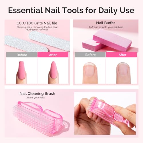 MelodySusie Nail Soaking Bowl,Soak Off Gel Polish Remover | Manicure Bowl for Hand,Cuticle Remover Tools,Cuticle Peeler Scraper,Nail File & Buffer,Nail Brush,Mini Cuticle Oil 100Pcs - size: 10Pcs Milk & Honey