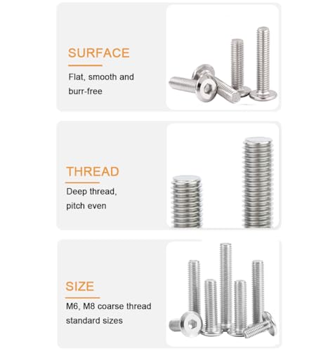 10pcs M6 x 30mm Rivet Countersunk Socket Cap Bolts Screws Connecting 304 Stainless Steel - size: 10pcs M6 x 30mm