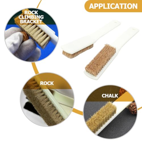 Healifty Bouldering Stone Cleaning Brush 2pcs with Boars Hair Bristles and Sturdy Handle Chalk Cleaning Tool for Outdoor Rock Climbing and Sports