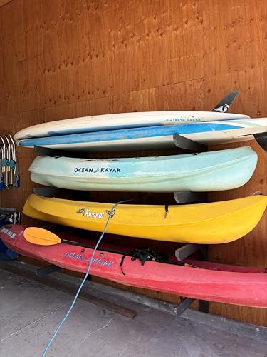ReRackiT - Outdoor or Indoor Wall Mounted Kayak Rack, SUP Rack, Canoe Rack - Stackable - size: 2 Rack - (For Kayaks/SUPs)