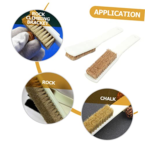 ERINGOGO 2Pcs Bouldering Brush Portable Sports Cleaning Brush with Sturdy Handle Wild Boar Bristles for Rock Climbing and Boulder Stone Cleaning for Climbers and Outdoor