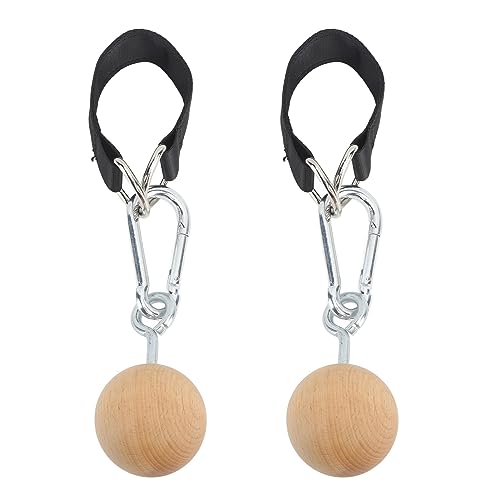 Wooden Pull Up Balls, Rock Climbing Holds Training Set for Arm Strength, with Neutral Grip Handle for Home Workout and Travel