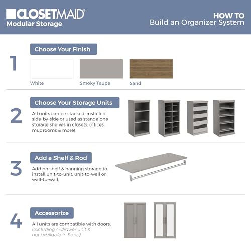 ClosetMaid Modular Storage Shelf Unit with Angled Shoe Shelves, Taupe - color: Taupe