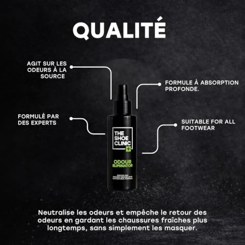 Shoe Deodorizer Spray | Odor Eliminator forShoes, Work Boots, Gym, Sports & More Footwear | Smell Neutraliser & Remover | 125ml / 4.2 oz Freshener