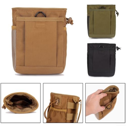 Climbing Chalk Bag Outdoor Waist Pouch 600D Nylon Camping Hunting Tool Organizer with Pockets(Black)
