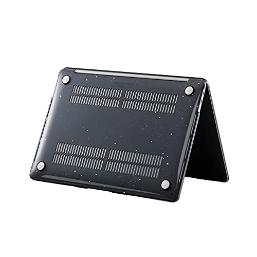 RUBAN Compatible with MacBook Pro 13 inch Case 2023, 2022, 2021-2016 M2 M1 A2338 A2289 A2159 A2251 A1989 A1708 A1706 with/Without Touch Bar, Snap On Hard Shell Case Cover (Glitter Black) - color: Glitter Black