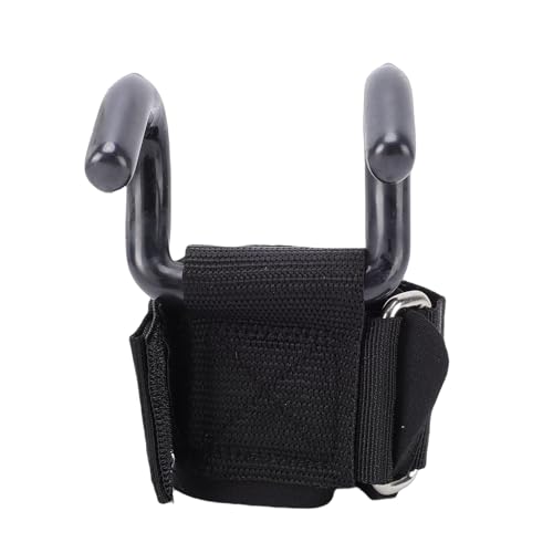 Weight Lifting Hook, 330lbs Load Bearing Fitness Wrist Strap Hand Grip Support with Adjustable Rubber Dipped Metal Hook, for Deadlift Pull Up Horizontal Bar Training