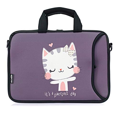 10 inch Messenger Bag Carrying Case Sleeve with Handle Accessory Pocket Fits 7 to 10-Inch Laptops/Notebook/ebooks/Kids Tablet/Pad (7-10.2 inch, Cute Cat) - color: Cute Cat, size: 7-10.2 inch