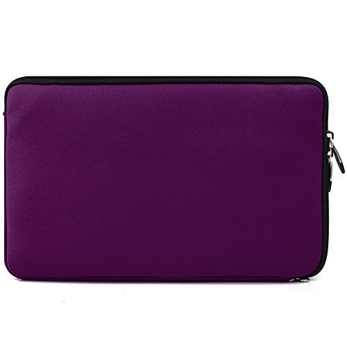 13 Inch Laptop Carrying Sleeve Neoprene Water Resistant Bag with Accessories Pocket-Compatible with AirBook 13 (Purple) - color: Purple