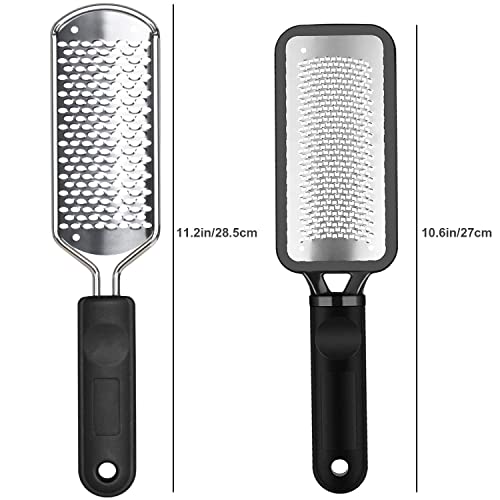 2Pcs Colossal Professional Foot File and Callus Remover, High Grade Stainless Steel Foot Rasp for Wet and Dry Feet, Washable Pedicure Tool for Smooth Heels