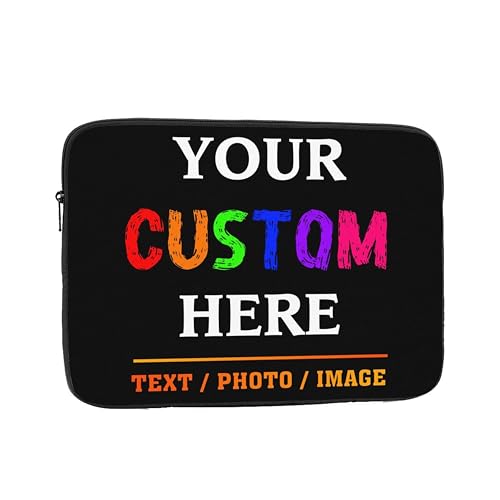 Custom Laptop Sleeve Bag Personalized Laptop Case Add Photo Logo Text Carrying Briefcase Protective Case Computer Notebook Bag (10 inch) - size: 10 inch