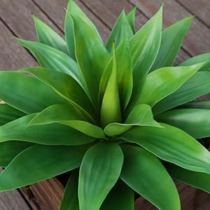 Artificial Plants Outdoor,UV-Resistant Fake Agave Succulent Plant 23 Inch Medium Size Faux Succulents Stems for Indoor Realistic & Natural Home Decor Plants for Office Housewarming