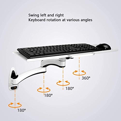Keyboard Tray Drawer, Keyboard Platform Tray Keyboard Ergonomic Articulating Wall Hanging Computer Laptop Support Adjustable Extender Attachable Alloy Arm Stand (Size : 1) - size: 1