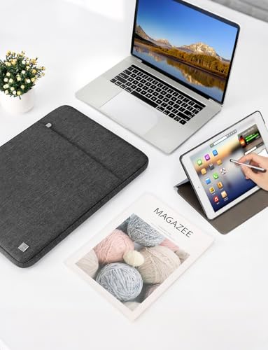 DOMISO Laptop Case Laptop Sleeve Cover Compatible with 14 inch MacBook Pro M4/M3/M2/M1 Pro/Max 2024-2021, Compatible with 13.3 inch HP Dell ASUS Notebook, Water-Resistant Bag with Pocket, Dark Grey - color: Dark Grey, size: 13-13.3 inch