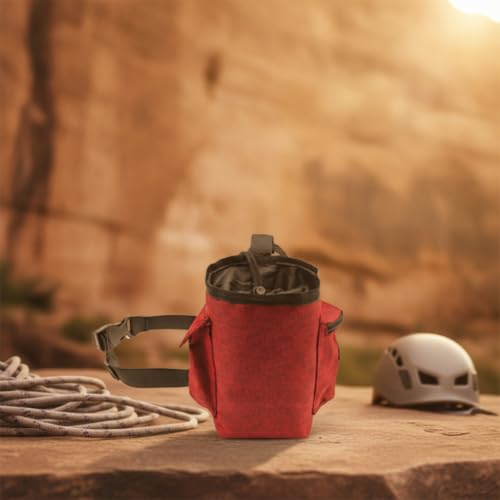 Climbing Chalk Pouch Convenient Chalk Bag with Drawstring Closure and Adjustable Belt for Suitable for Climbing Weightlifting Training - color: Blue