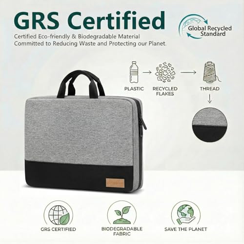 bagasin 13.3 Inch Laptop Sleeve Case TSA Friendly | Laptop bag fits MacBook Pro 14, Water-resistant - color: Gray, size: 13-13.3