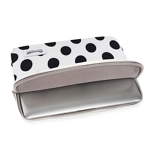 Canvaslife Waterproof Laptop Sleeve 14 Inch Laptop Case Bag with Front Pocket, Black Dot Pattern - color: New Black Dot, size: 14 inch / 14.0 inch