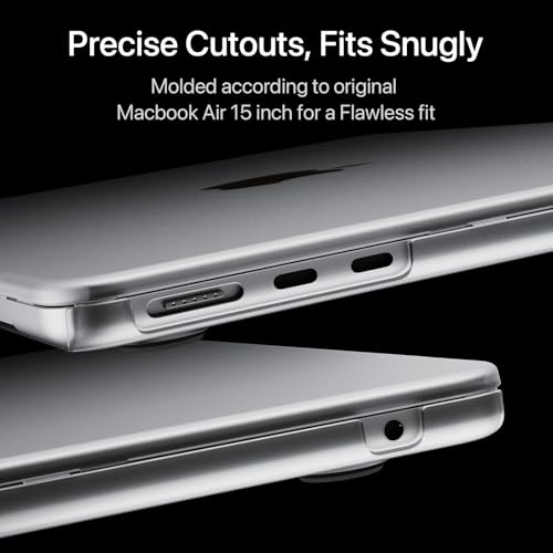 Soonjet for MacBook Air 15 inch Case, M5 M4 M3 M2 2026-2023 Keyboard Cover | Invisible Armor, Clear Matte, Anti Crack & Fingerprint & Scratch, Ultra Thin & Light, Protective Hard Shell, Close Seamlessly - color: Frost Clear