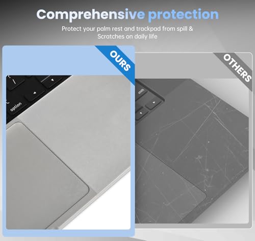 Palm Rest Cover Skin Compatible with 2025-2024 MacBook Pro 14" M5 M4 M3 M2 M1 A3434 A3112 A3401 A3185 A2992 A2918 Trackpad Protector Touch Pad Cover Skin, MacBook Pro 14" Accessories, Clear (4-Piece) - size: 2023+ MacBook Pro 14" M4 M3(Clear)