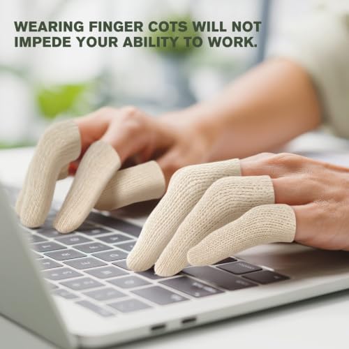 Evridwear Cotton Finger Cots Cotton Cushion 20PCS for Cracked Skin, Eczema, Calluses, Moisture Wicking, Finger Protection for Men & Women (3 Packs Long, 3") - size: 3 Packs Long