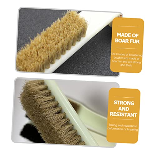 Cabilock 2pcs Bouldering Brush Boar Hair and Sturdy Handle for Cleaning Climbing Rocks Essential Tool for Outdoor Sports and Bouldering Enthusiasts
