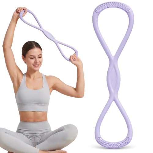 Figure 8 Resistance Band, Figure 8 Resistance Bands for Women Men,Resistance Band Figure for Working Out, Non-Slip Handles, Home Gym, Yoga & Physical Therapy - color: 25 LBS PURPLE