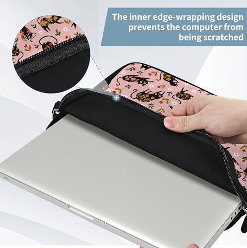 10 inch Messenger Bag Carrying Case with Handle Accessory Pocket Fits 7 to 10-Inch Laptops/Notebook/Kids Tablet (7-10.2 inch, Flowers Cats) - color: Flowers Cats, size: 7-10.2 inch