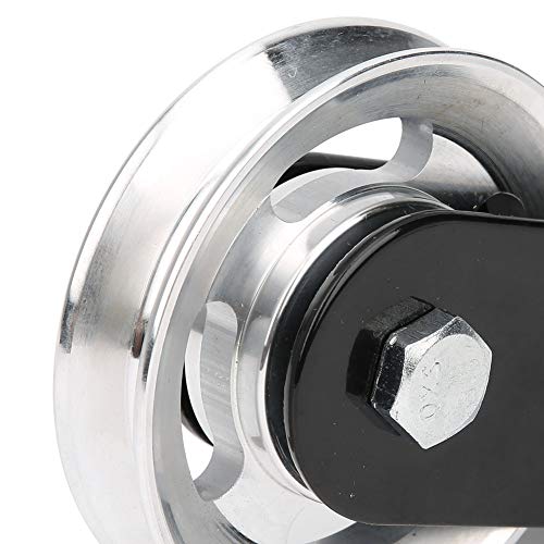 Fitness Equipment Bracket Stainless Steel Pulley, Hanging Wheel DIY Accessory, Mute Pulley with Bearing for Lifting, Rotating Top Ring and Soft Rollers, Durable Rust - Proof Fitnes