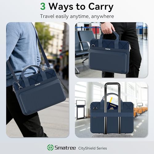 Smatree CityShield Laptop Shoulder Case for 15.6 inch ASUS/Lenovo/Acer/MSI | for 15.6 inch ASUS ExpertBook B2 B2502C/Flip B2502F,16inch Lenovo ThinkPad P16s G3,Acer ConceptD 3,MSI Creator 15,Blue(MC04)