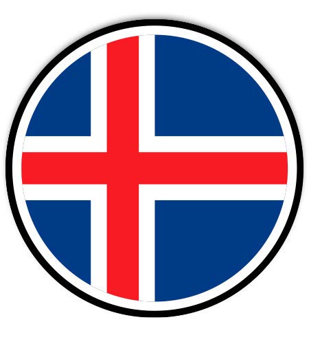 Iceland Flag - 12" Vinyl Sticker Waterproof Decal - size: 12"