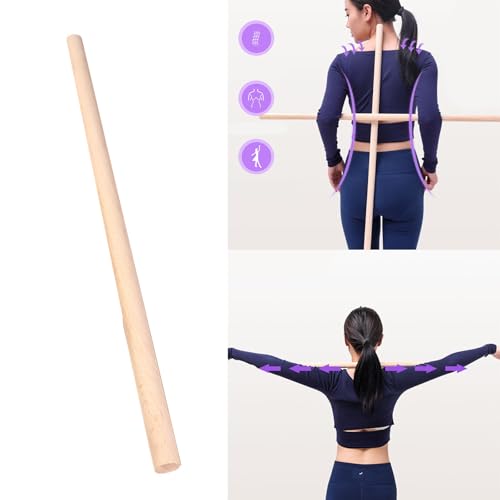 ljhnba Correct Postures Exercise Stick Wood Training Mobility Fitness Poles Flexibility Enhancer Open Shoulder Flexibility Enhancer