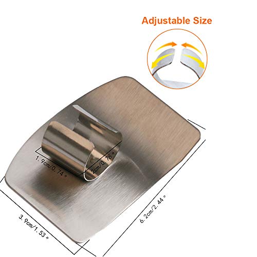2 Pcs Finger Guard for Cutting aid, Kitchen Tool, Stainless Steel Knife Protector, Adjustable Hand Protect Fingers, Avoid Hurting, Slicing and Chopping, Silver - color: Silver 2