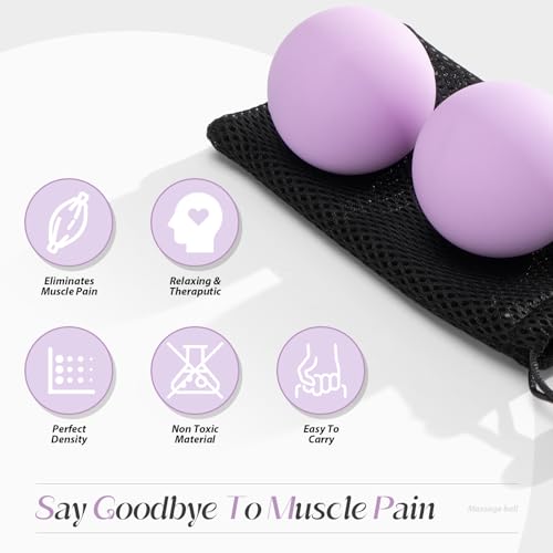 SUBCULTUREPICK Massage Lacrosse Balls for Myofascial Release,Yoga Deep Tissue Massage,Trigger Point Therapy and Foot Plantar Fasciitis,Muscle Soreness Massager Ball (2 Packs) (Grey) - color: Grey