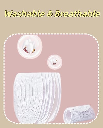 Shoe Inserts for Women, 4 Pairs Cotton Barefoot Insoles, Breathable Washable Pads for Sweaty Feet, Ideal for Flats & Work Shoes (White, 7 Women / 6 Men) - size: 7 Women / 6 Men