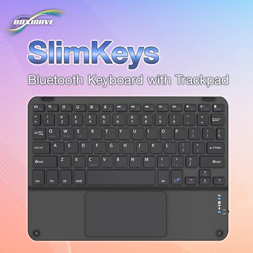 BoxWave Keyboard Compatible with Xiaomi Redmi 7A - SlimKeys Bluetooth Keyboard with Trackpad, Portable Slim TouchPad - Jet Black