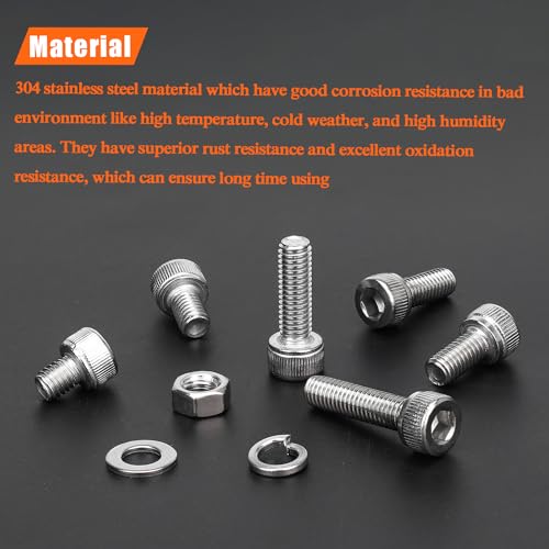 HELIFOUNER 50 Pieces M5 x 6mm, Thread Pitch 0.8mm, 304 Stainless Steel (18-8) Hex Socket Head Cap Screws, Fully Threaded - size: M5 x 6mm