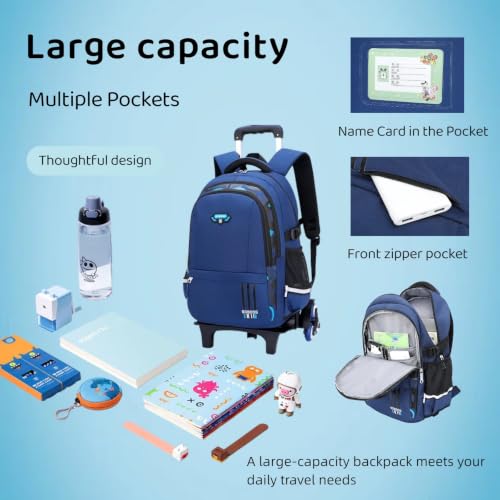 Mfikaryi Solid Color Elemetary Rolling Backpack,Camo Prints Kids Wheeled School BookBag,Backpack with wheels for boys - color: Black Red