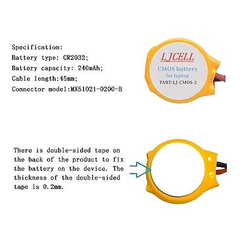 5PCS CMOS Battery for Intel NUC Laptop Backup PS2 PS3 BIOS RTC CR2032 Battery with 2 Wire Cable and Connector - size: 5-PACK, style: CMOS-CR2032-2