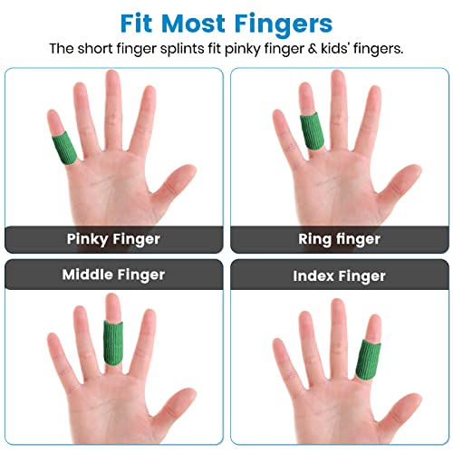 Finger Compression Sleeves, 10 Pcs | Finger Protectors Cots for Arthritis Swelling Basketball Sport, Breathable Elastic - color: Green