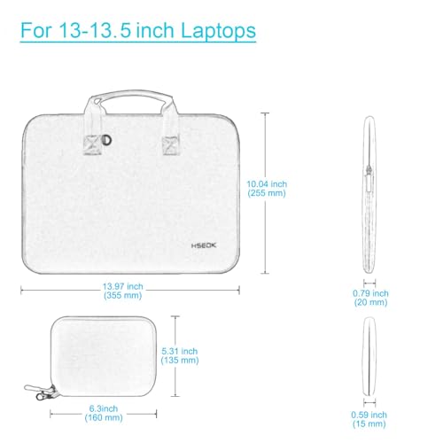 Hseok Laptop Sleeve 13.3-14 inch Case with Small Pouch, Neoprene Computer Bag Compatible with MacBook Neo/Pro 14 M5/M4/M3/M2/M1, Mac Air/Pro 13.3, XPS 14 and Most 13-14 inch Notebooks,B02F01 - color: B02f01, size: 13"-14"