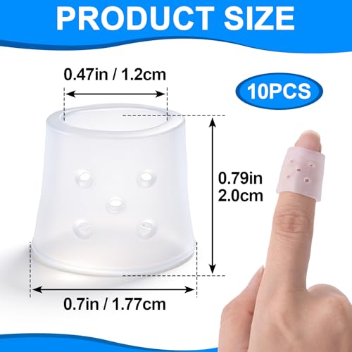 PAGOW 10 pcs Finger Covers for Skin Picking, Reusable Silicone Stop Nail Biting Finger Guard, Breathable Anti Skin Picking Finger Gloves for Nail Biting Prevention, Cuticle Protection, Cracked - Clear - size: style1,clear,10pcs